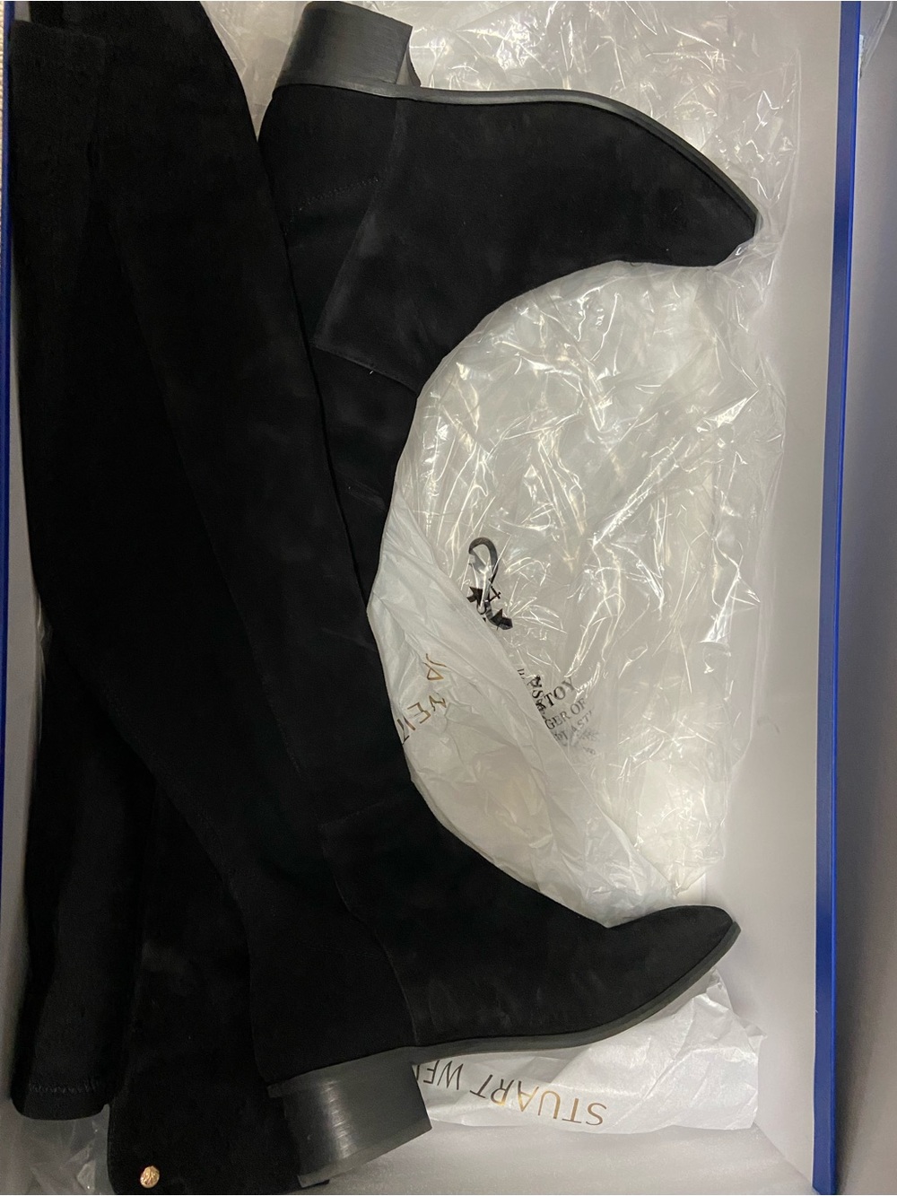 Stuart Weitzman Black Over-the-Knee Suede Boots